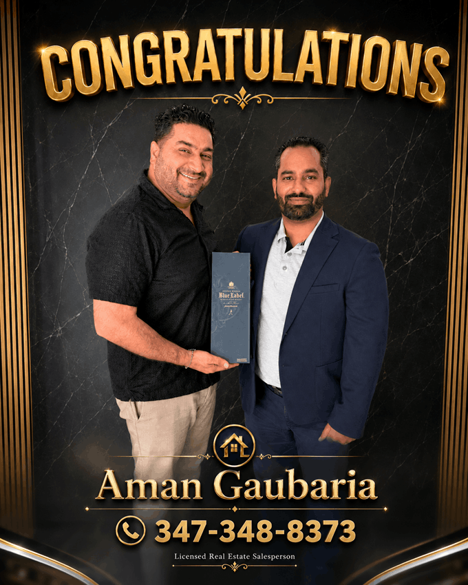 Congratulations from Aman Gaubaria — happy Long Island family